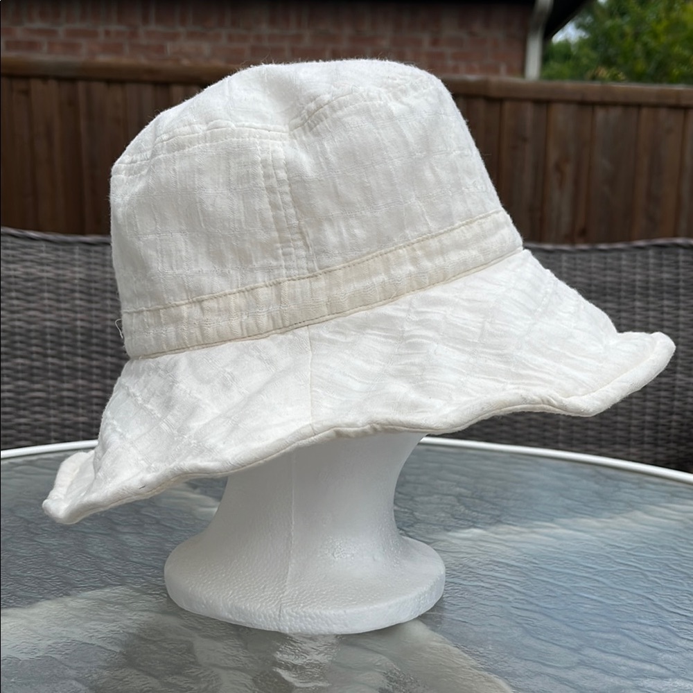 Scala White Bucket Hat with Brown Accents - Picture 3 of 8